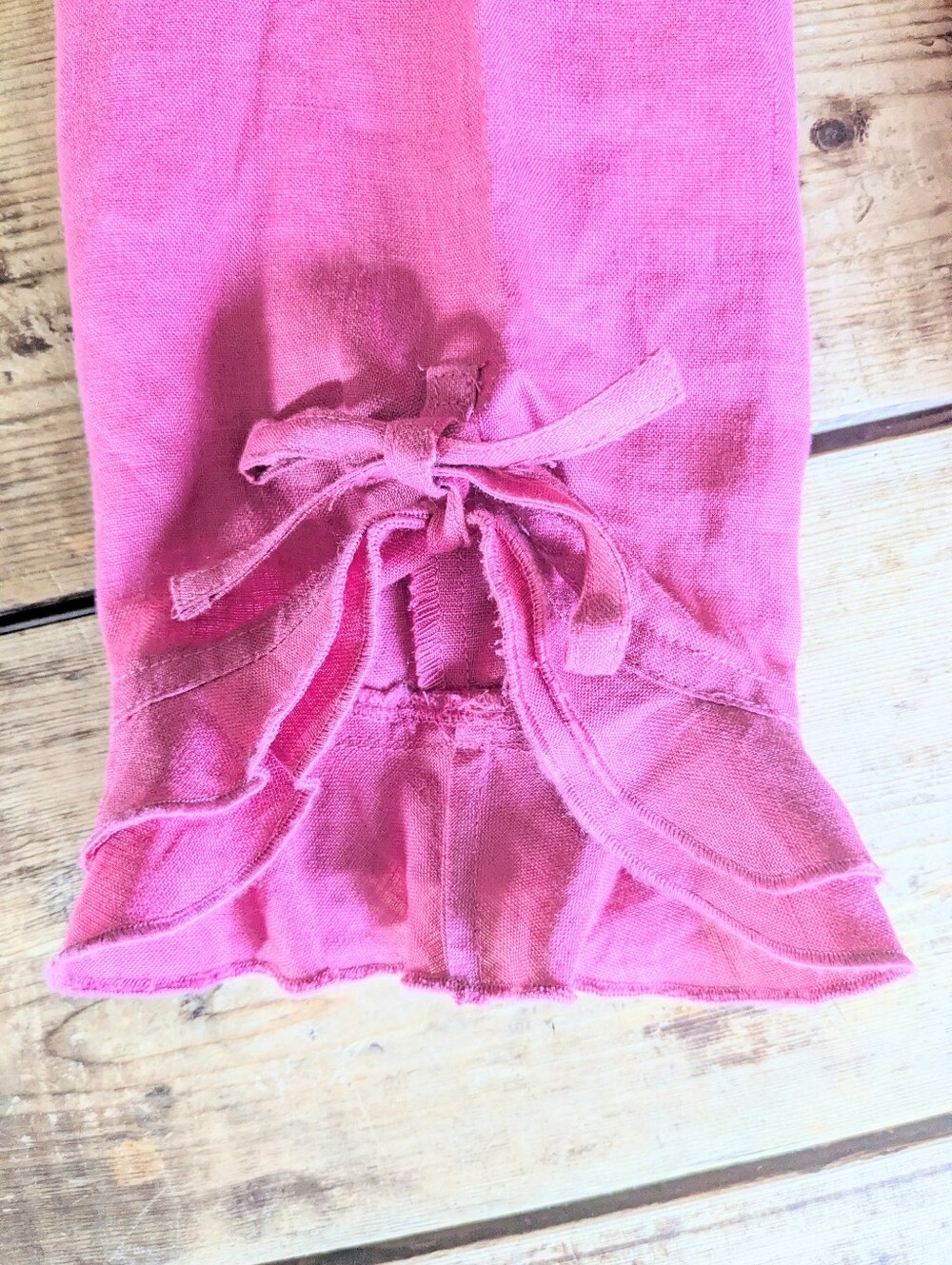 100% Linen Ruffle Blazer Laura Petites Raspberry Pink 14P - Picture 5 of 11